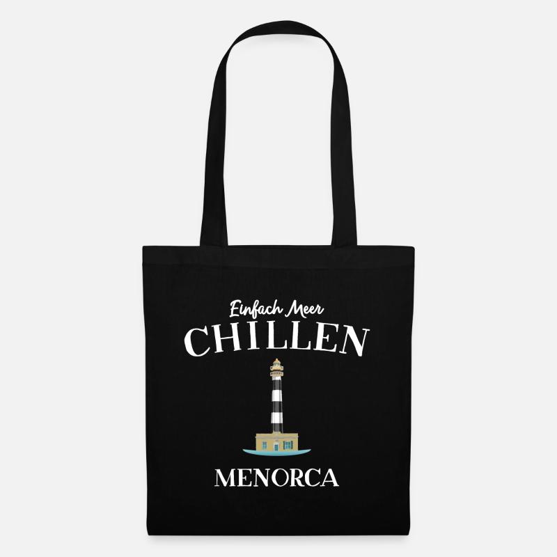 Meer Chillen, Menorca, Balearen - Stoffbeutel - Schwarz