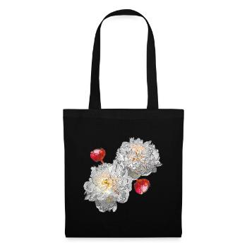 Pfingstrosen, Blumenmotive, gartenliebhaber - Stoffbeutel - Schwarz - Vorne
