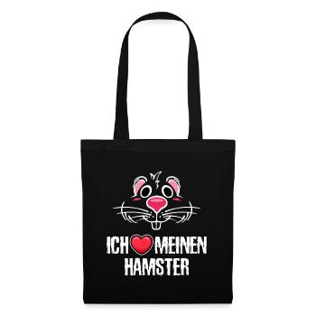 Lieblingstier Haustiere Statement Hamster Herz - Stoffbeutel - Schwarz - Vorne