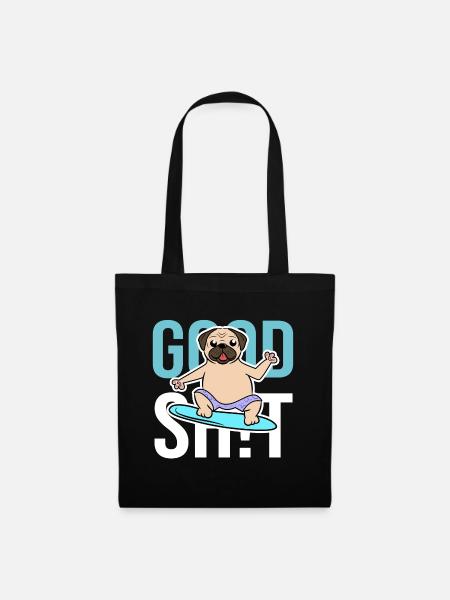 Hund Statement Haustiere Lieblingstier Kuscheltier - Stoffbeutel - Schwarz