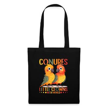Parakeets little clowns with wings Conure Design - Tote Bag - black - Front
