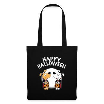 HUNDE - MOND - HAPPY HALLOWEEN - HUND - TIERE - Stoffbeutel - Schwarz - Vorne