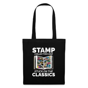 Timbre-poste vintage Collector Papa Philatéliste - Sac en tissu - noir - Devant