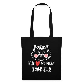 Hamster Heart Statement Animaux de compagnie Animal préféré - Sac en tissu - noir - Devant