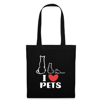 I Love Pets Dog Cat Rat Statement - Tote Bag - black - Front