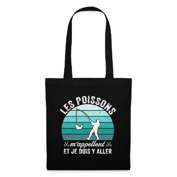les poissons m'appellent et je dois y aller - Sac en tissu - noir - Devant
