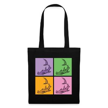 Sea Creature Animal Gift Pop Art Hammerhead Shark - Tote Bag - black - Front