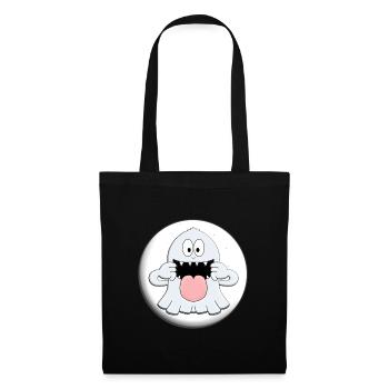 GESPENST - MONDSCHEIN - HALLOWEEN - KIND - KINDER - Stoffbeutel - Schwarz - Vorne