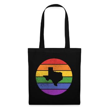 Regenbogenkarten-Design für stolze LGBT+ Texaner - Stoffbeutel - Schwarz - Vorne