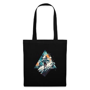 Geometric Mountaineer in Polygon Style - Tote Bag - black - Front