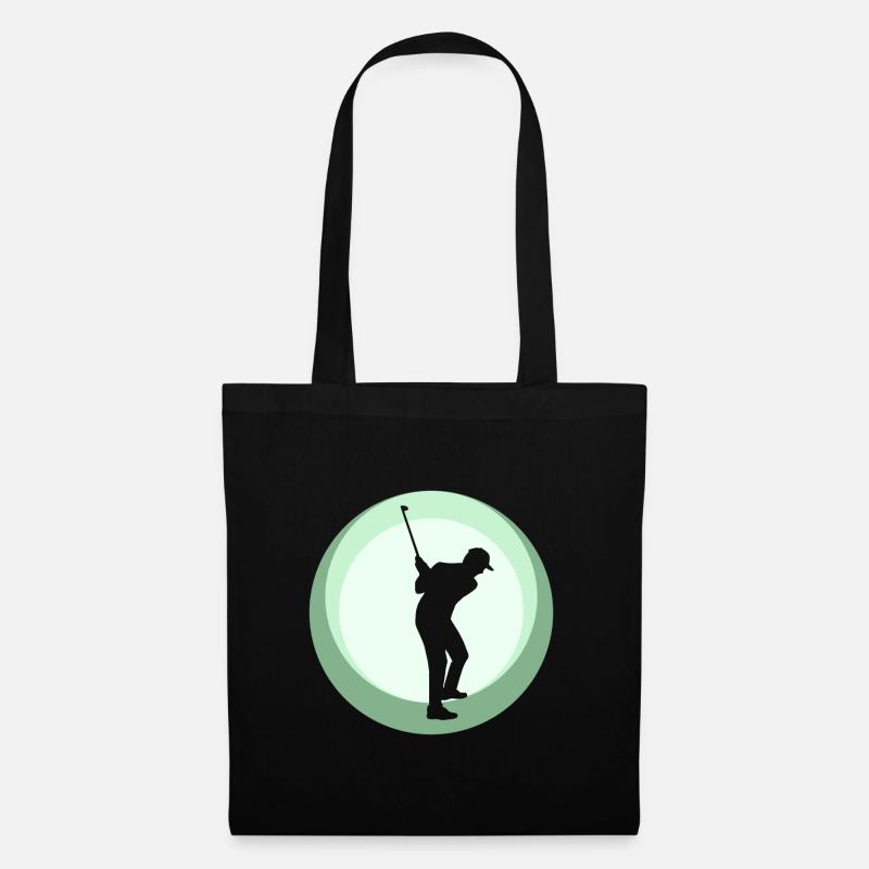 Golf Golfer Putting - Stoffbeutel - Schwarz