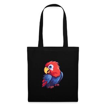 Rosella Cartoon Kawaii Aquarelle Illustration - Sac en tissu - noir - Devant