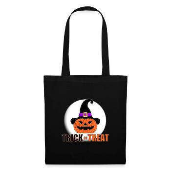 HALLOWEEN - KÜRBIS - TRICK OR TREAT - Stoffbeutel - Schwarz - Vorne