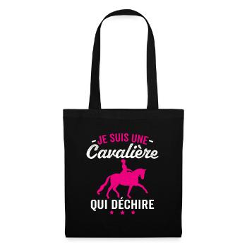 Je suis une cavalière qui déchire - Sac en tissu - noir - Devant