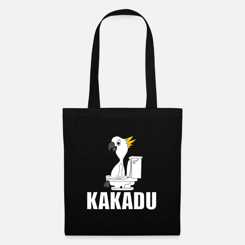 KAKADU - VOGEL - WC - TOILETTE - TIER - TIERISCH - Stoffbeutel - Schwarz