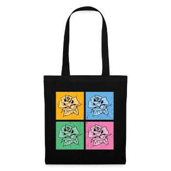 Jardin botanique Cadeau floral Pop Art Roses - Sac en tissu - noir - Devant