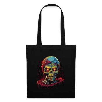 Trash Horror Zombie dans un style rétro - Sac en tissu - noir - Devant