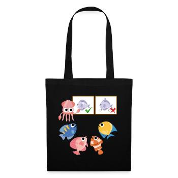 Permis de pêche Examen d’appât poisson à l’école - Sac en tissu - noir - Devant