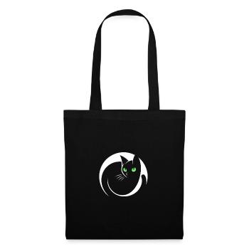 Chat noir élégant - Sac en tissu - noir - Devant