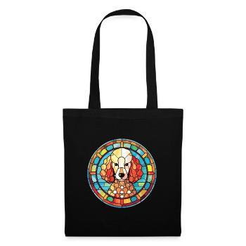 Caniche Chien Aquarelle Colorée Animal Illustration - Sac en tissu - noir - Devant