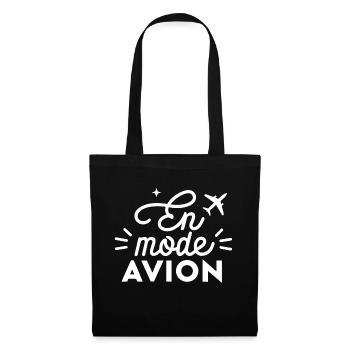 En mode avion - Sac en tissu - noir - Devant
