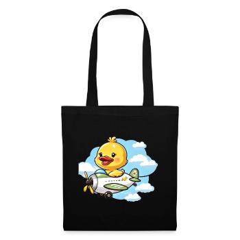 Cute Duck Aviator Design - Tote Bag - black - Front