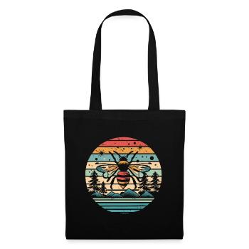Retro Sunset Bee - Tote Bag - black - Front