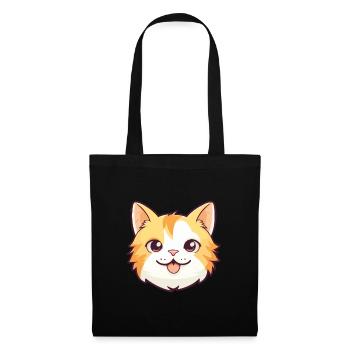 Hauskatze Cartoon Aquarell Illustration - Stoffbeutel - Schwarz - Vorne