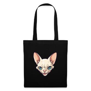Sphynx Cat Cartoon Watercolor Illustration - Tote Bag - black - Front