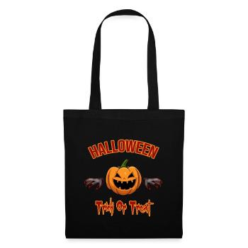 Halloween Kürbis Trick or treat - Stoffbeutel - Schwarz - Vorne