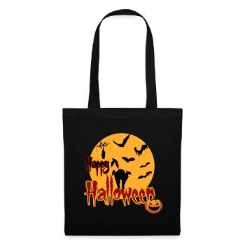 Happy Halloween Full Moon Cat - Tote Bag - black - Front