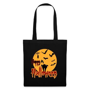 happy halloween moon cat - Tote Bag - black - Front