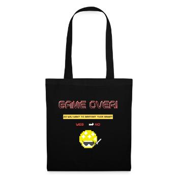 Pixel Art 8 bits Retro Game Over - Sac en tissu - noir - Devant