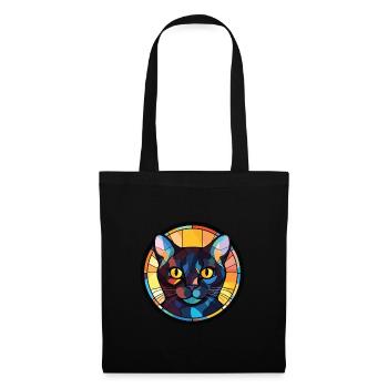 Bombay Cat Breed Illustration aquarelle colorée - Sac en tissu - noir - Devant