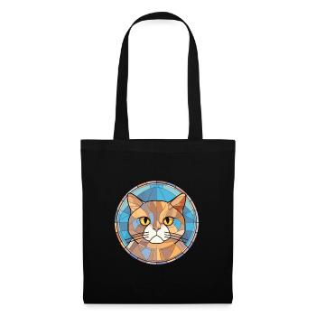 Britische Falte Kurzhaarkatze buntes Aquarell - Stoffbeutel - Schwarz - Vorne