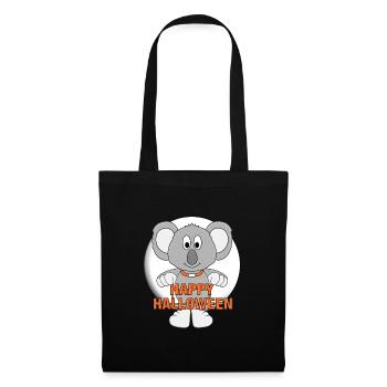 HAPPY HALLOWEEN - KOALA - MOND - MONDSCHEIN - TIER - Stoffbeutel - Schwarz - Vorne