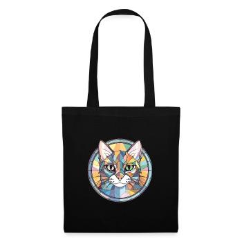 Minskin Cat Breed Illustration aquarelle colorée - Sac en tissu - noir - Devant