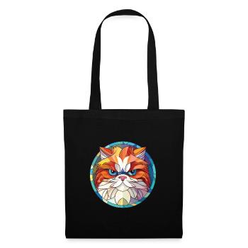 Persische Katze Rasse bunte Aquarell-Illustration - Stoffbeutel - Schwarz - Vorne