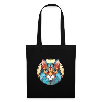Laperm Cat Breed Illustration aquarelle colorée - Sac en tissu - noir - Devant