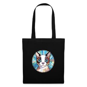 Schneeschuhkatze Buntes Aquarell Haustier Illustration - Stoffbeutel - Schwarz - Vorne