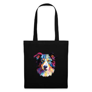 Border Collie Hunderasse Aquarell Illustration - Stoffbeutel - Schwarz - Vorne