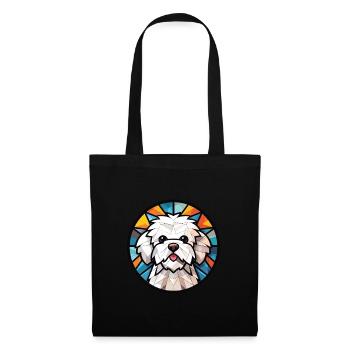 Bichon Frize Dog Breed Watercolor Illustration - Tote Bag - black - Front