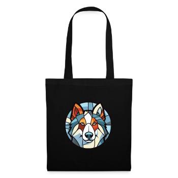 Illustration à l’aquarelle de race de chien esquimau canadien - Sac en tissu - noir - Devant