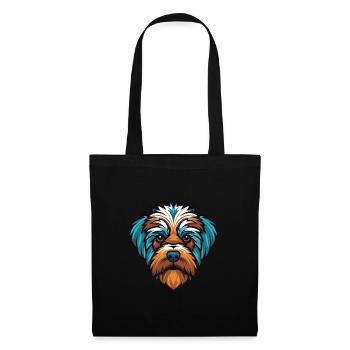 Bichon Yorkie Dog Breed Watercolor Illustration - Tote Bag - black - Front