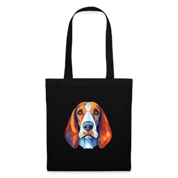 Bleu Gascogne Basset chien race aquarelle colorée - Sac en tissu - noir - Devant