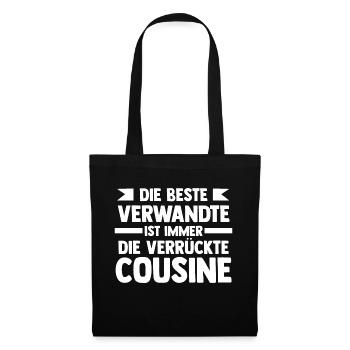 Cousinen Cousine - Stoffbeutel - Schwarz - Vorne