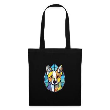 Canaan chien race coloré aquarelle Illustration - Sac en tissu - noir - Devant