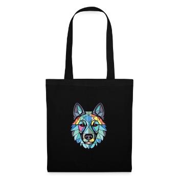 Schwarzes norwegischer Elchhund Hunderasse Aquarell - Stoffbeutel - Schwarz - Vorne