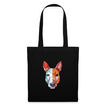 Miniatur Bullterrier Hunderasse Aquarellglas - Stoffbeutel - Schwarz - Vorne