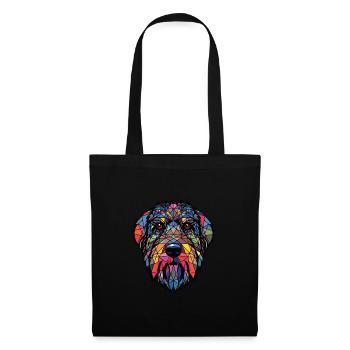 Terrier russe noir chien race verre aquarelle - Sac en tissu - noir - Devant